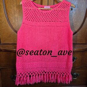 Lilly Pulitzer Sleeveless Knit Top with Fringe